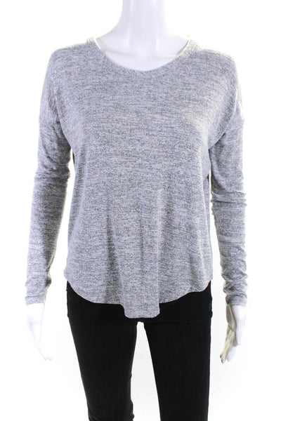 Rag & Bone Women's Round Neck Long Sleeves Round Hem Blouse Gray Size XS