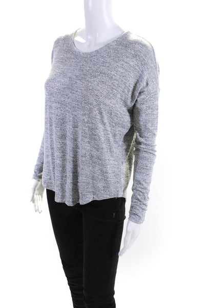 Rag & Bone Women's Round Neck Long Sleeves Round Hem Blouse Gray Size XS