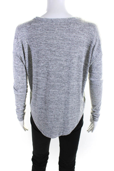 Rag & Bone Women's Round Neck Long Sleeves Round Hem Blouse Gray Size XS