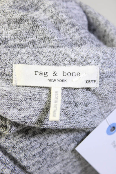 Rag & Bone Women's Round Neck Long Sleeves Round Hem Blouse Gray Size XS