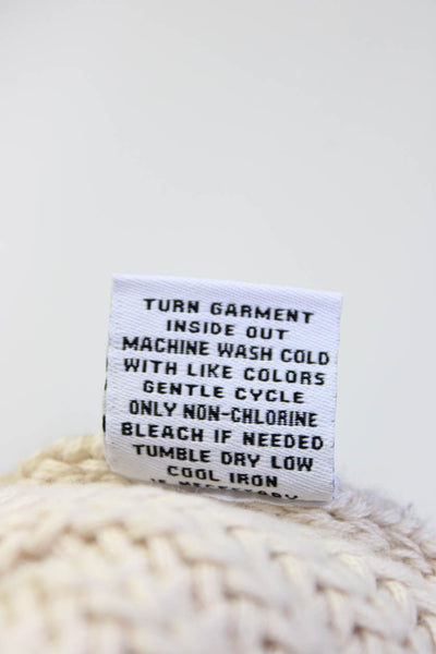 525 America Women's Cotton Sleeveless Turtleneck Knit Blouse Beige Size L