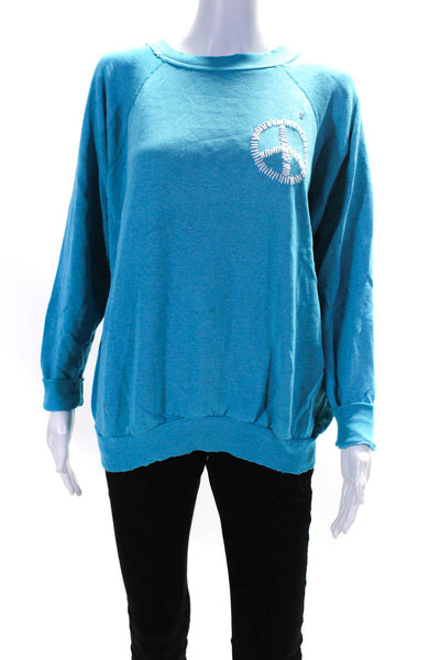 I Stole My Boyfriends Shirt Womens Pullover Crew Neck Peace Sweater Blue Small