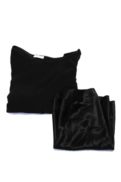 Babaton Womens One Shoulder Top Blouse Mini Satin Skirt Size 4 Medium lot 2