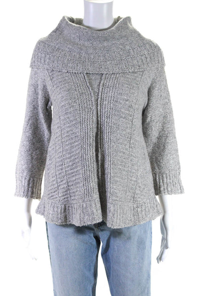Angel Of The North Womens Long Sleeve Pullover Turtleneck Sweater Gray Size M