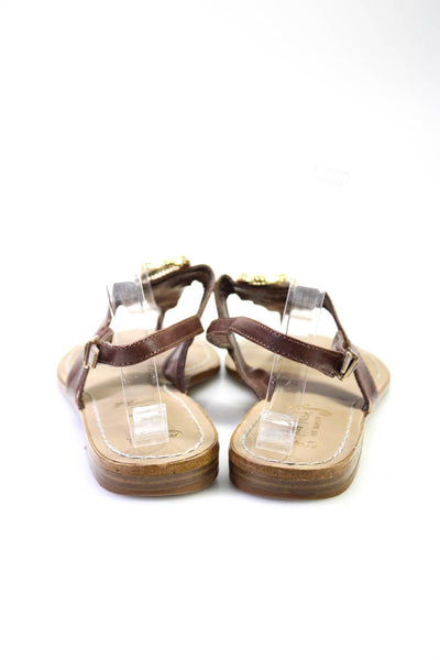 Miss Trish for Target Womens Lizard Accent Ankle Strap Sandals Brown Size 7.5