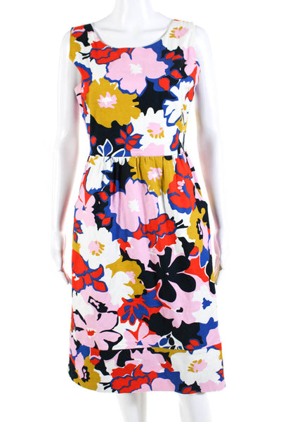 Whitt Two Womens Open Back Sleeveless Floral A Line Dress Multicolor Size 6