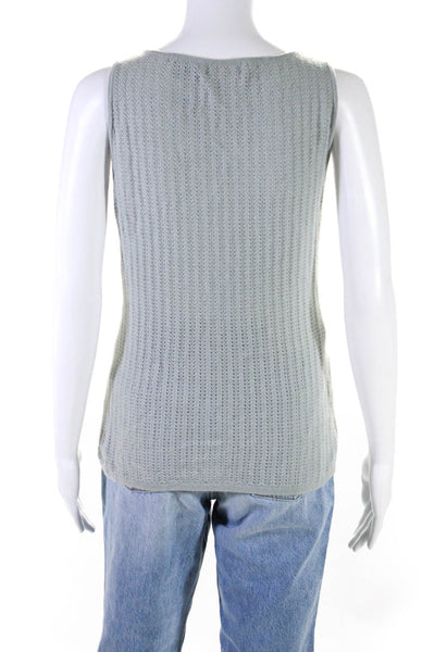 Dana Buchman Women's Cashmere Knit Sleeveless Pullover Sweater Blue Size L