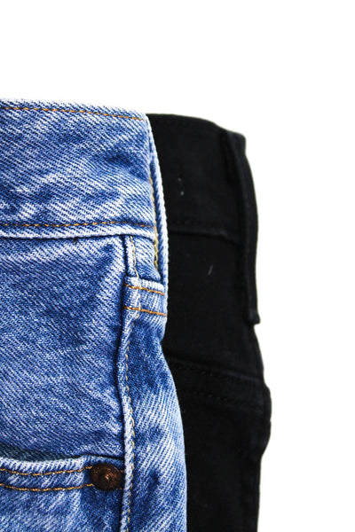 Levis Women's High Rise Jeans Denim Shorts Black Blue Size 25 26 Lot 2