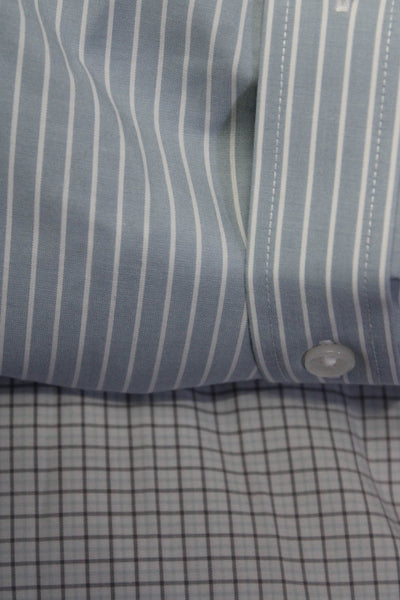 J Crew Mens Blue Cotton Striped Button Down Slim Dress Shirt Size 17 17.5 lot 2