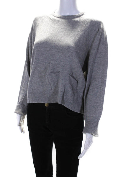 Remain Womens Beni Crew Neck Long Sleeve Sweater Gray Wool Size Medium