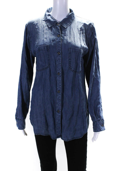 Rails Womens Long Sleeve Denim Chambray Button Up Shirt Blouse Blue Size Medium