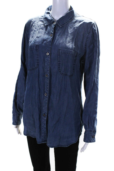 Rails Womens Long Sleeve Denim Chambray Button Up Shirt Blouse Blue Size Medium