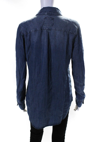 Rails Womens Long Sleeve Denim Chambray Button Up Shirt Blouse Blue Size Medium