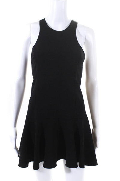Amanda Uprichard Women's Sleeveless Ruffle Hem Mini Dress Black Size P