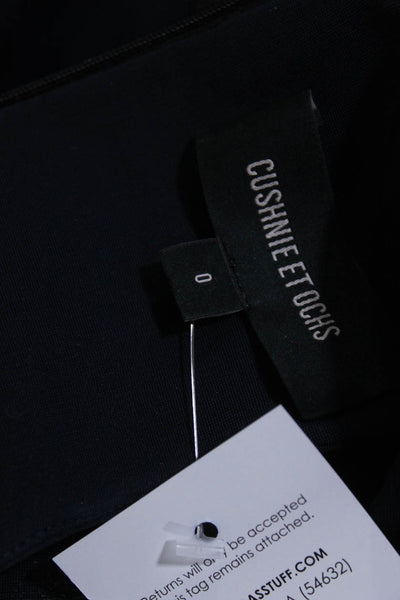 Cushnie Et Ochs Women's Sleeveless Cut Out A Line Knee Length Dress Navy Size 0