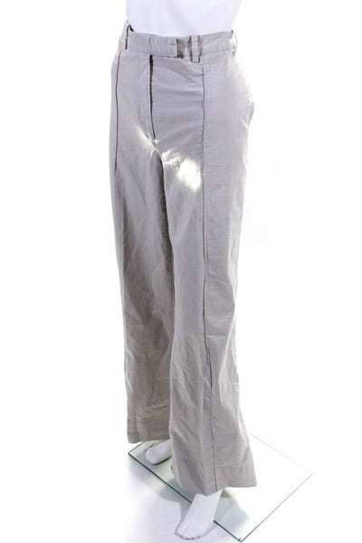 Robert Rodriguez Women's Cotton Wide Leg Chino Pants Beige Size 12
