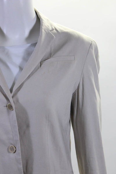 Calvin Klein Women's Linen Blend Fully Lined Three Button Blazer Beige Size 8