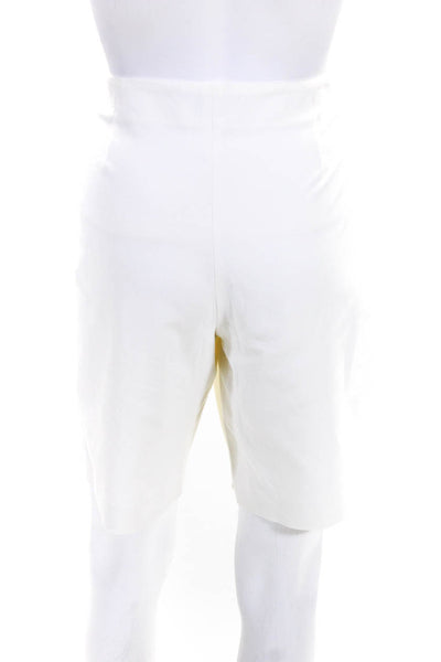 Theory Womens Palanis Approach Chino Shorts White Cotton Blend Size 10