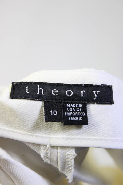 Theory Womens Palanis Approach Chino Shorts White Cotton Blend Size 10