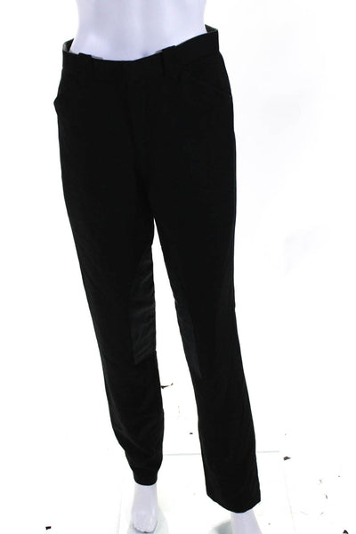 Ralph Lauren Purple Label Womens Wool Patchwork Straight Pants Black Size 4