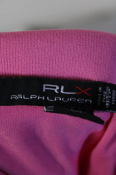 RLX Ralph Lauren Womens Collared Snap Button Sleeveless Polo Top Pink Size M