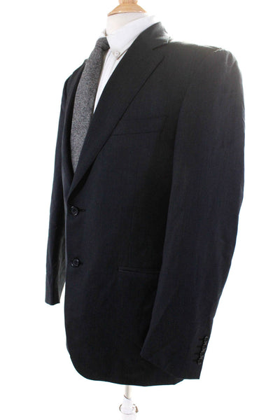 Canali Mens Two Button Notched Lapel Blazer Jacket Gray Wool Size IT 50
