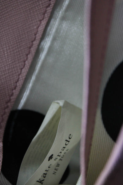 Kate Spade Womens Leather Bi-Fold Back Zip Pocket Snap Closure Wallet Pink
