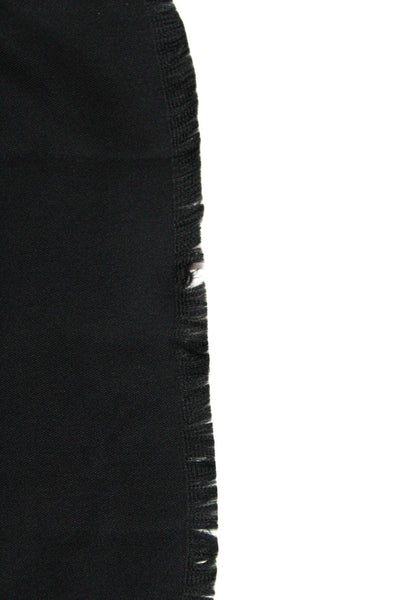 Hermes Womens Le Cravate Foulard Skinny Silk Scarf Tie Black 52"