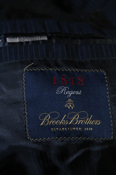 Brooks Brothers Mens 1818 Regent Pinstripe Blazer Jacket Navy Blue Size 42