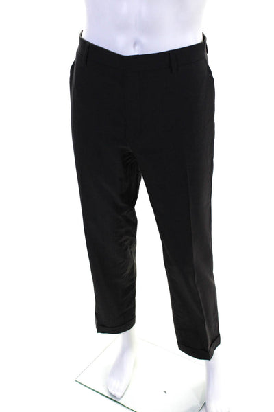 Polo Ralph Lauren Mens Cuffed Flat Front Dress Pants Gray Wool Size 36