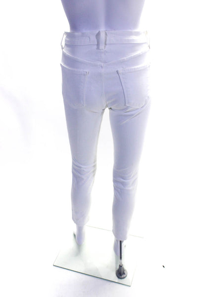 J Brand Womens Cotton Buttoned Mid-Rise Skinny Leg Jeans White Size EUR26