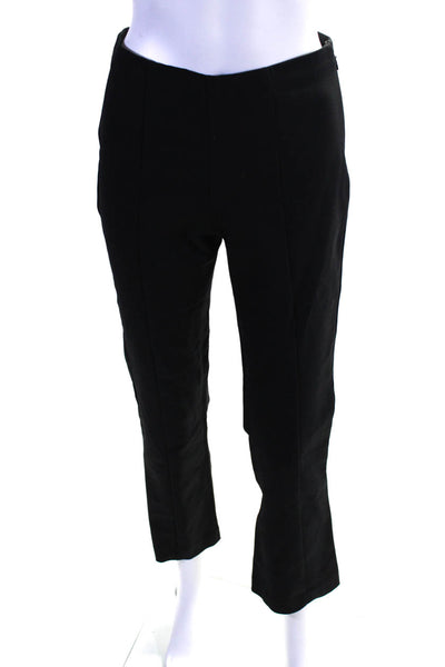 Ecru Womens Cotton Darted Side Zipped Straight Leg Dress Pants Black Size 2