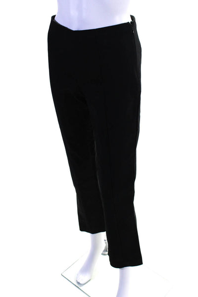 Ecru Womens Cotton Darted Side Zipped Straight Leg Dress Pants Black Size 2