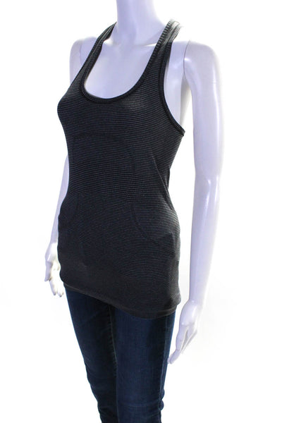 Lululemon Womens Striped Sleeveless Pullover Athletic Tank Top Gray Size S