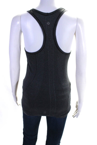 Lululemon Womens Striped Sleeveless Pullover Athletic Tank Top Gray Size S