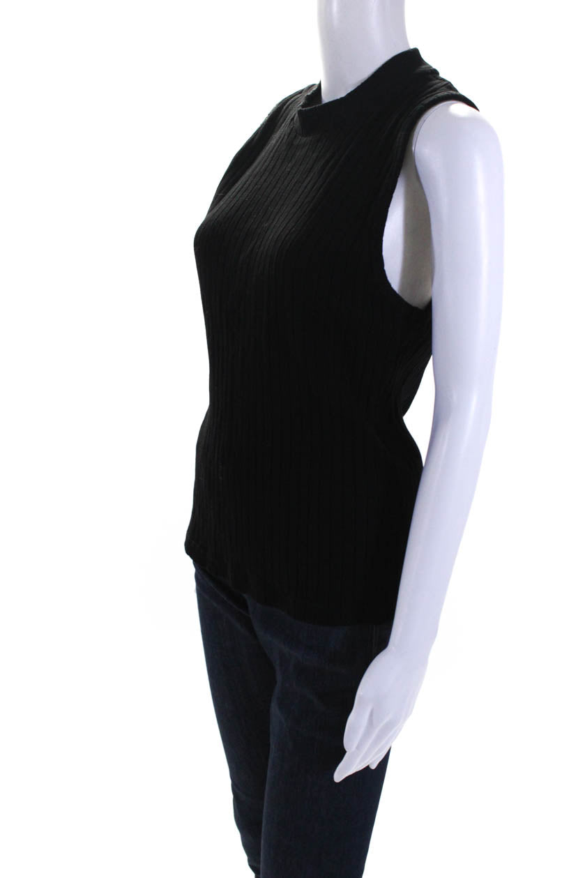Ribbed-knit tank top in black - Vince