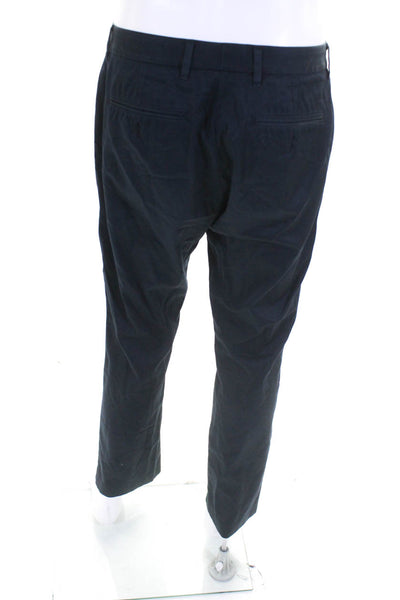 Bonobos Mens Cotton Mid-Rise Flat Front Straight Leg Trousers Navy Blue Size 33