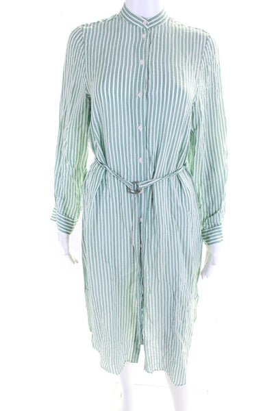 Stockholm Atelier & Other Stories Womens Striped Midi Shirt Dress Green Size 2