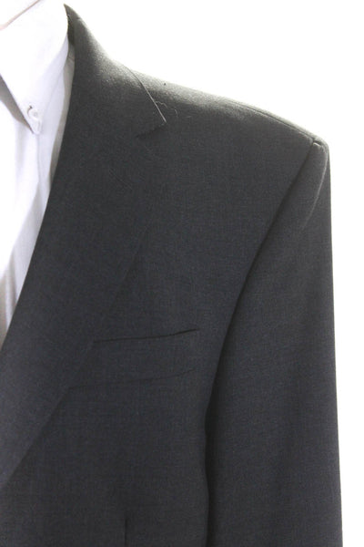 Merona Mens Dark Gray Wool Two Button Long Sleeve Blazer Jacket Size 42L