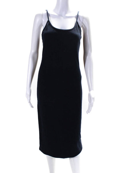 Rollas Womens Spaghetti Strap Scoop Neck Sheath Dress Navy Blue Size Large