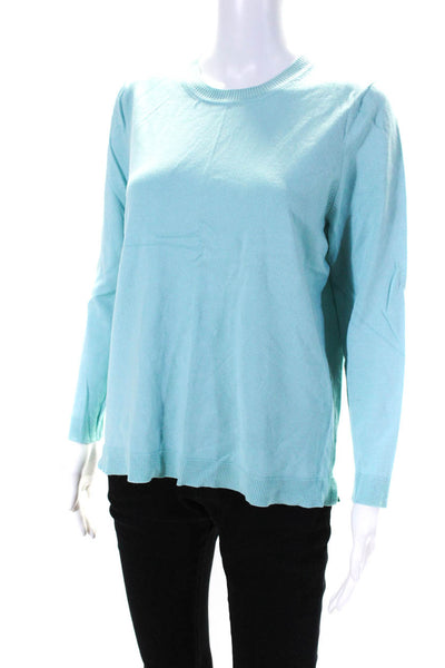 525 America Womens Pullover 3/4 Sleeve Crew Neck Sweatshirt Blue Size Large