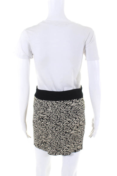 Catherine Malandrino Womens Elastic Spotted Micro Mini Skirt Black White Size S