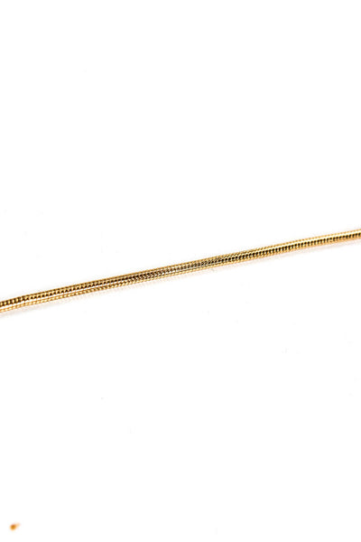 Rachel Zoe Womens Faux Bone Hook Pendant Lobster Clasp Gold Toned Necklace