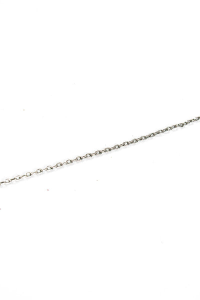 Alexis Bittar Womens Silver Tone Crystal Spike Chain Necklace