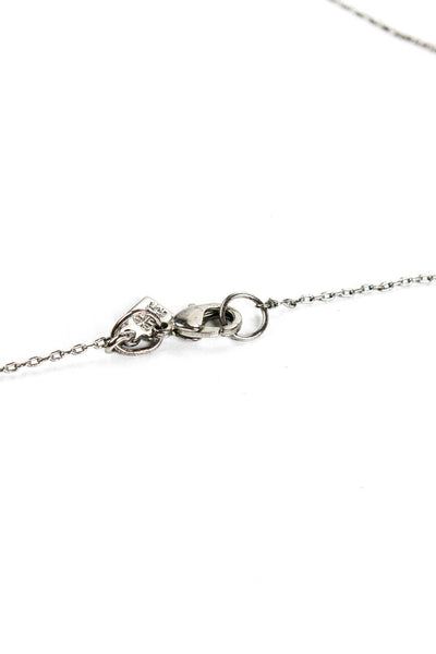 Alexis Bittar Womens Silver Tone Crystal Spike Chain Necklace