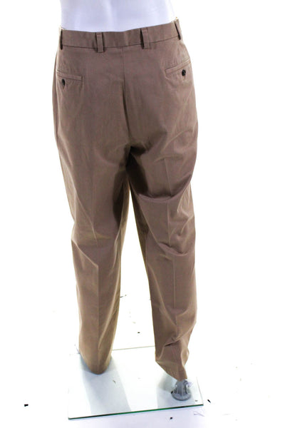 Brooks Brothers Mens Khaki Cotton Straight Leg Advantage Chino Pants Size 42x32