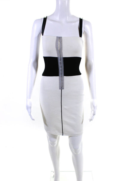 Alessandro Dell Acqua Women's Sleeveless Knit Bodycon Mini Dress White Size 38