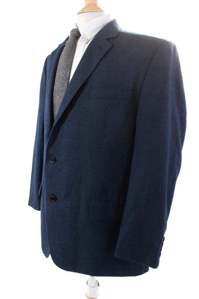 Izod Mens Striped Textured Buttoned Darted Long Sleeve Blazer Blue Size EUR46