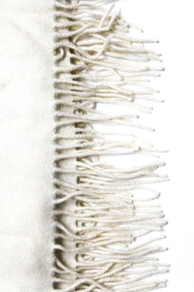 Donni Women's Wool Striped Fringe Trim Scarf Beige Size 24x76
