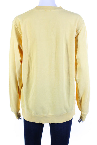 John Galt Women's Cotton Embroidered Crewneck Sweatshirt Yellow Size S